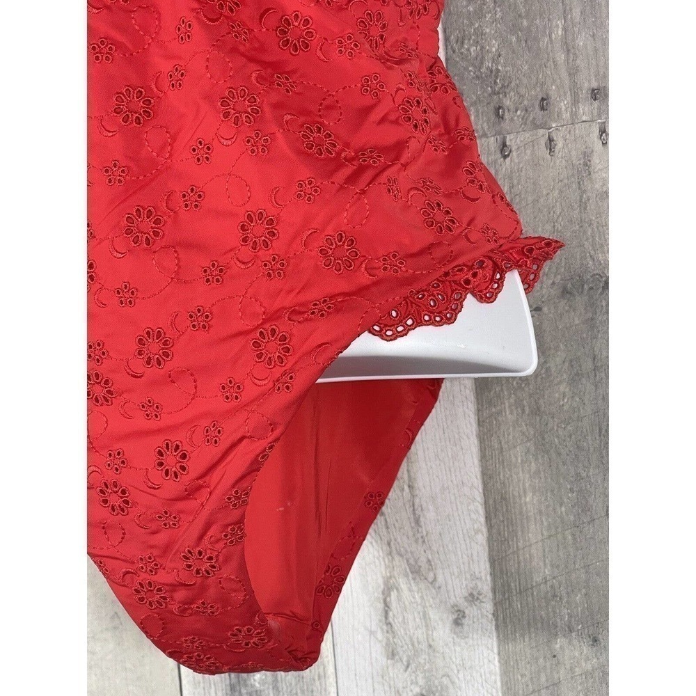 NWT BOND-EYE AUSTRALIA Eyelet Lace-Up One-Piece Swimsuit Women’s Red Sz-L - Picture 7 of 10
